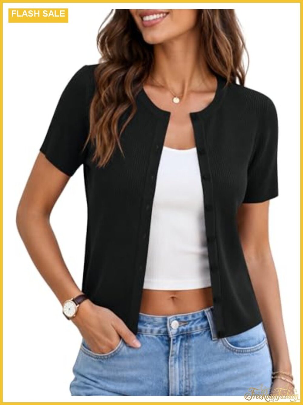 Short Sleeve Cardigan Ribbed Knit Button Up Lightweight Summer Sweater